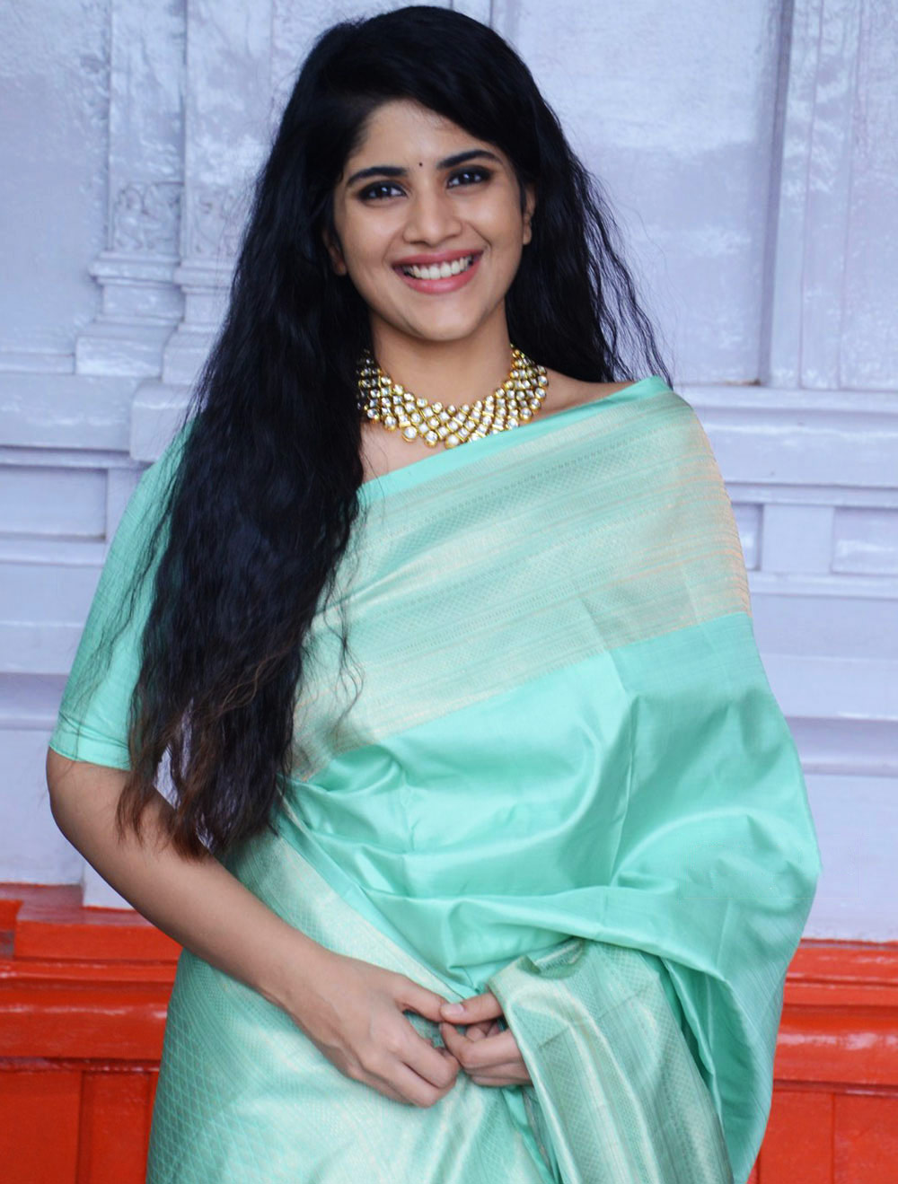 Megha Akash in silk saree photos - South Indian Actress