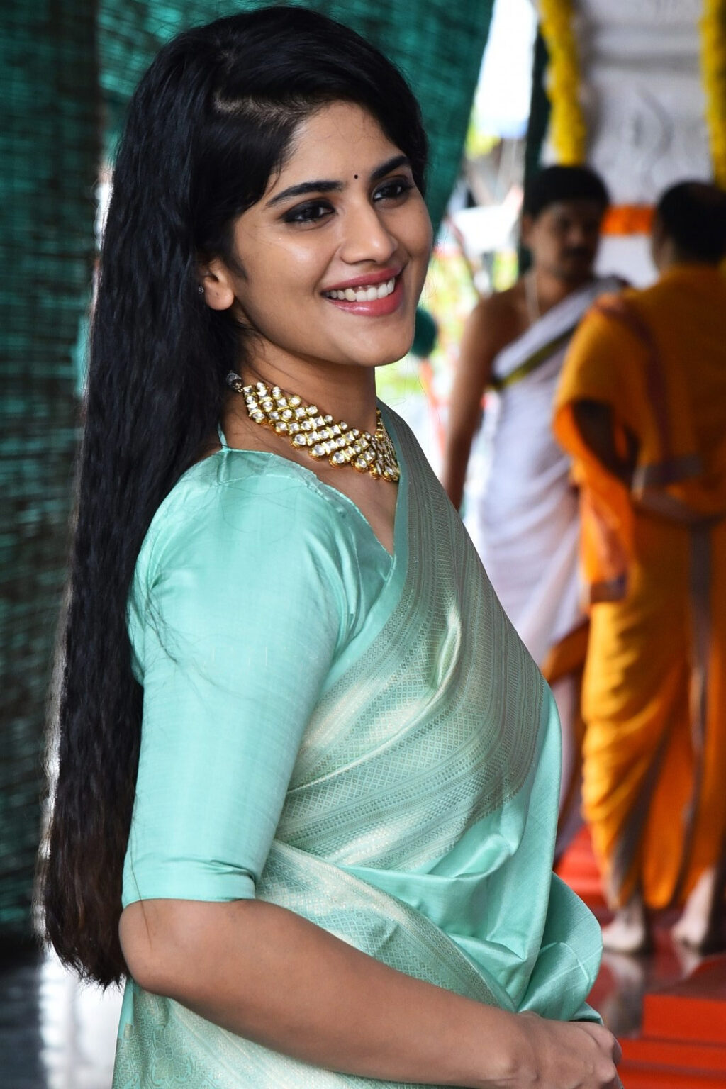 Megha Akash in silk saree photos - South Indian Actress