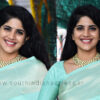 Megha Akash in silk saree photos