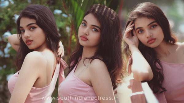 Aneena Angala Joseph stills in pink outfit