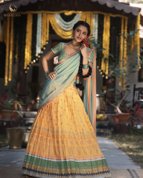 Malvika Sharma in traditional wear half saree stills