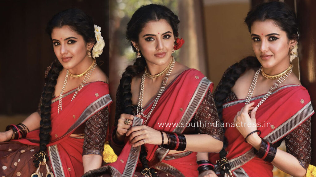 Malvika Sharma in red half saree stills