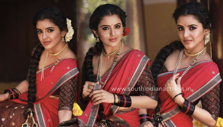 Malvika Sharma in red half saree stills