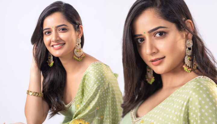 Ashika Ranganath stills in surajmukhi Pista Green