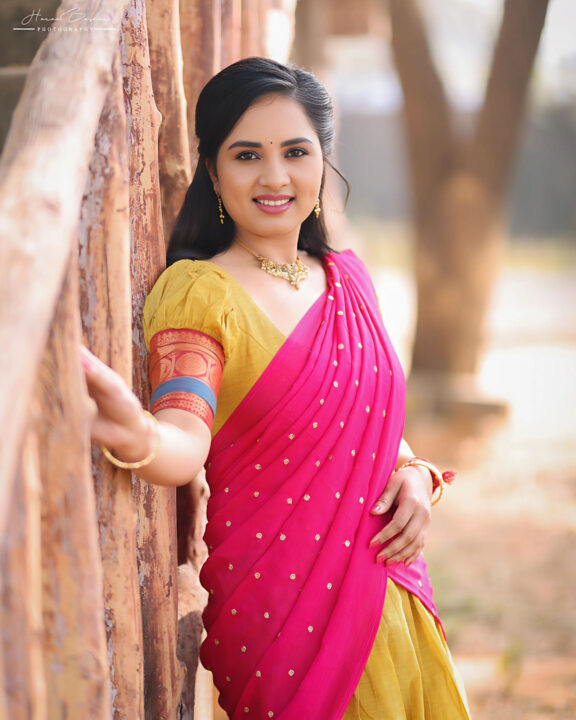 Srushti Dange in half saree stills