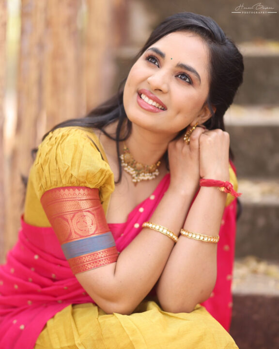 Srushti Dange in half saree stills