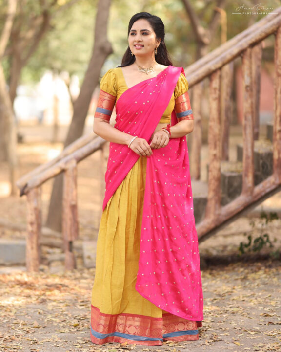 Srushti Dange in half saree stills