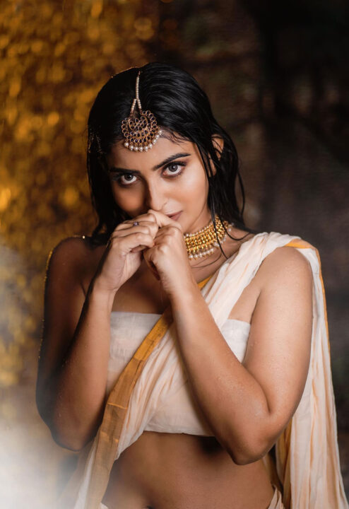 Ananya Nagalla sizzles in saree photoshoot