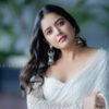 Ashika Ranganath in off white saree photoshoot