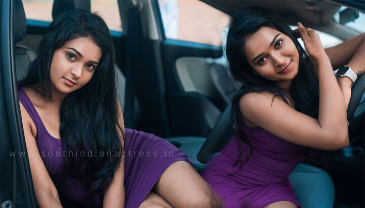 Bhavana Lasya sizzles in purple bodycon dress