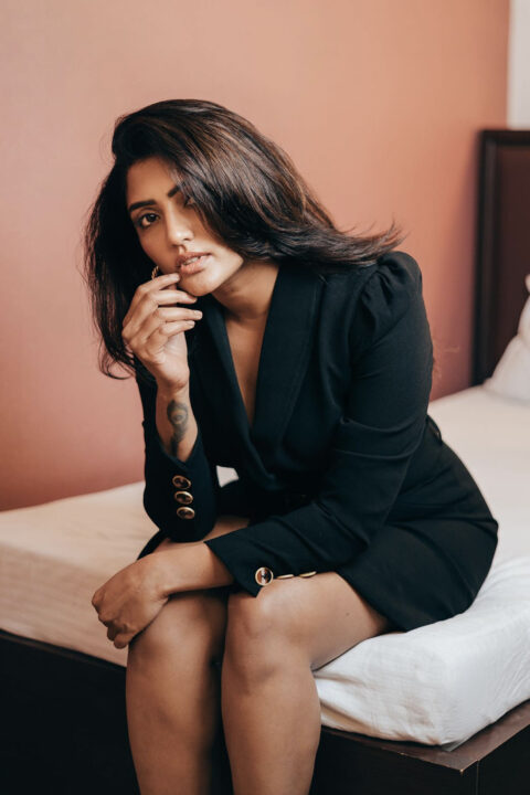 Eesha Rebba shines in a stylish look in a black dress