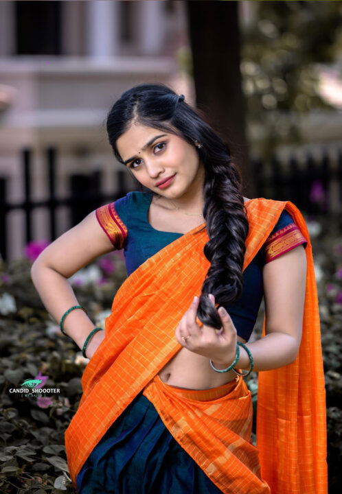 Varsha Dsouza in half saree photoshoot stills