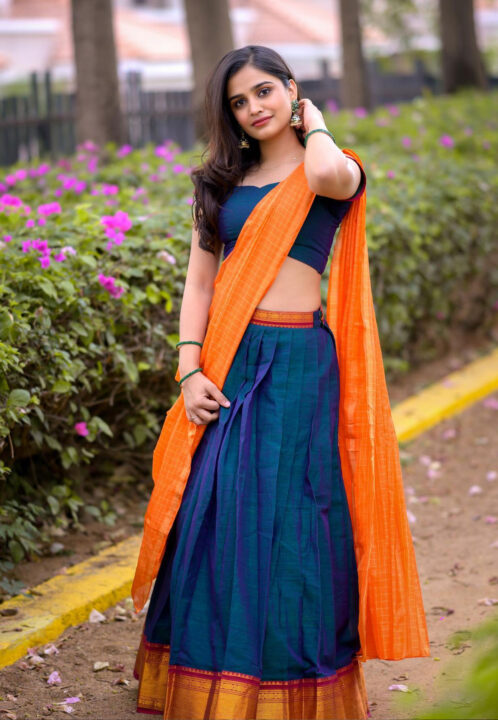 Varsha Dsouza in half saree photoshoot stills