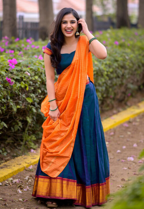 Varsha Dsouza in half saree photoshoot stills