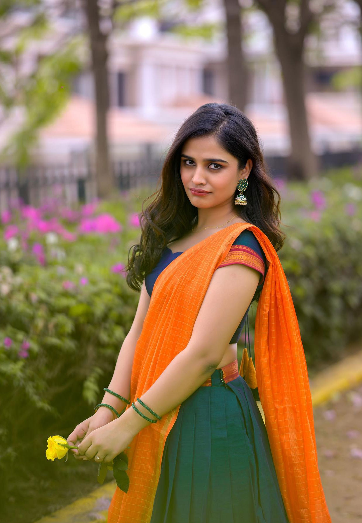 Varsha Dsouza in half saree photoshoot stills