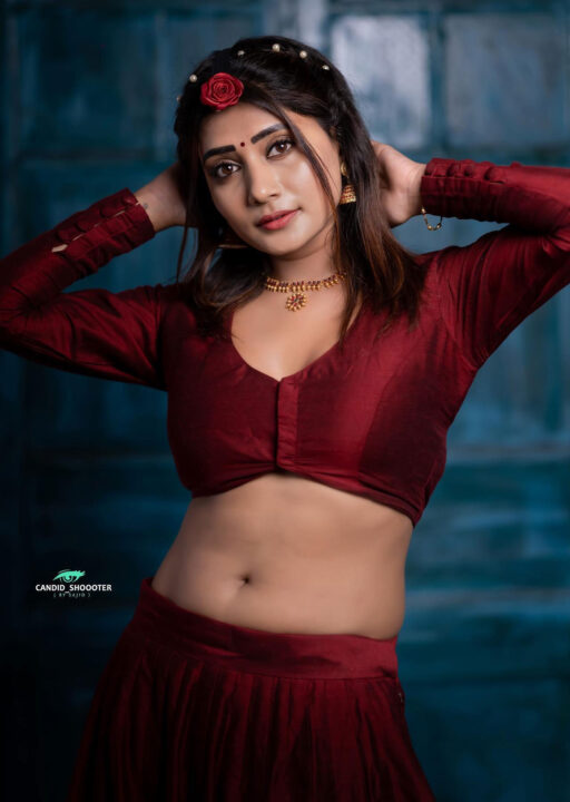 Vasanthi Krishnan stills in half saree lehenga