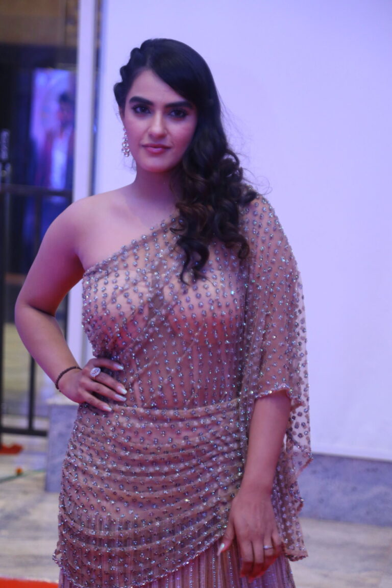 Kavya Thapar stills at Bichagadu 2 movie pre release