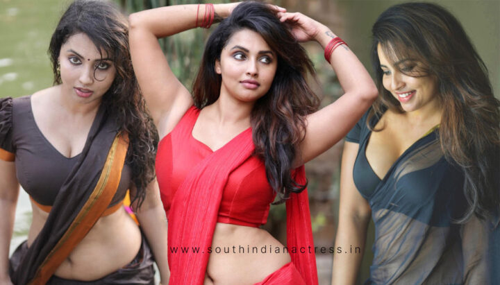 Anicka Vikramman stunning poses in saree