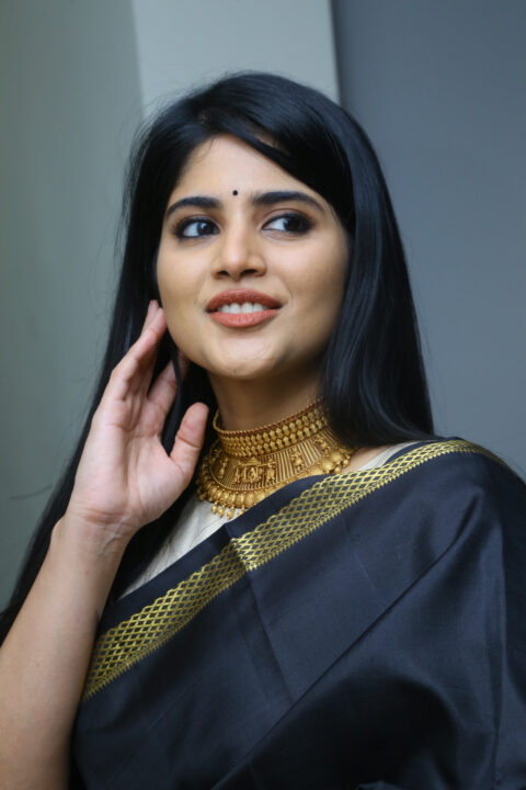 Megha Akash at Manu Charitra Trailer Launch