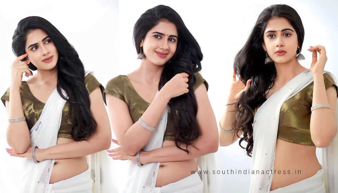 Gehna Sippy in white saree photoshoot stills