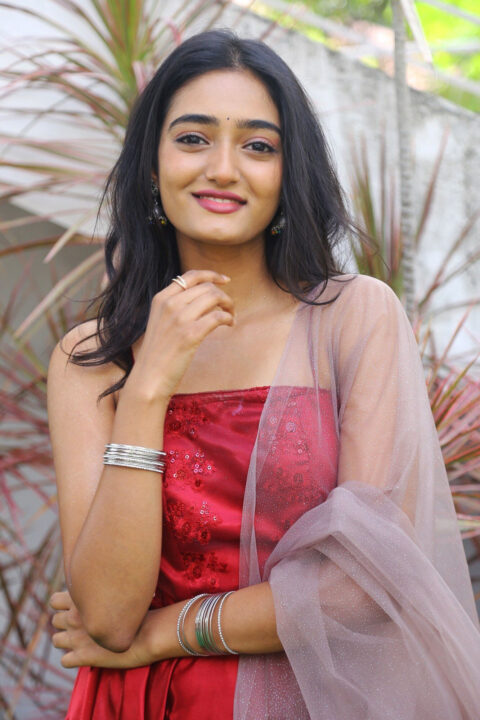 Hrithika Srinivas at the launch of her new Telugu movie