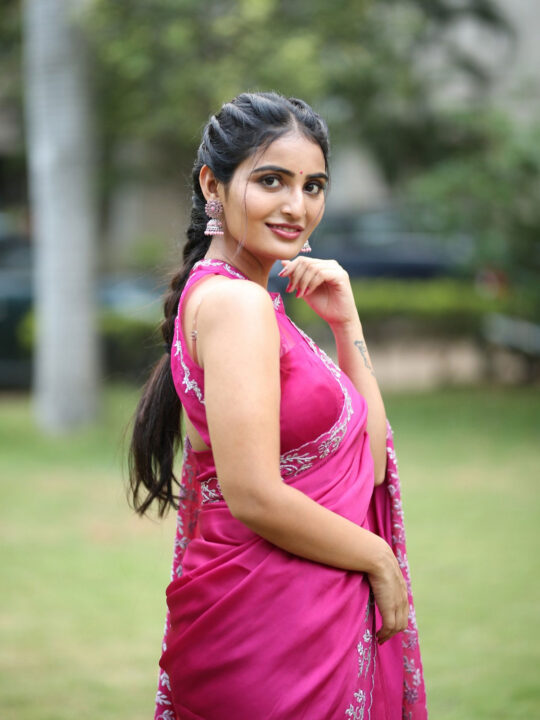 Ananya Nagalla in saree stills at Anveshi Movie Trailer Launch