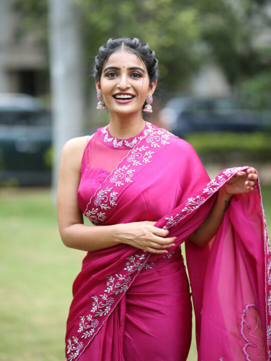 Ananya Nagalla in saree stills at Anveshi Movie Trailer Launch