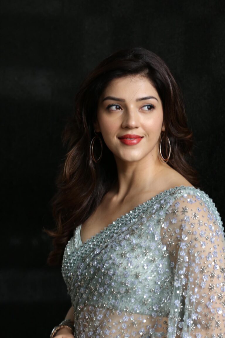 Mehreen Pirzada in green sequin saree HD stills - South Indian Actress