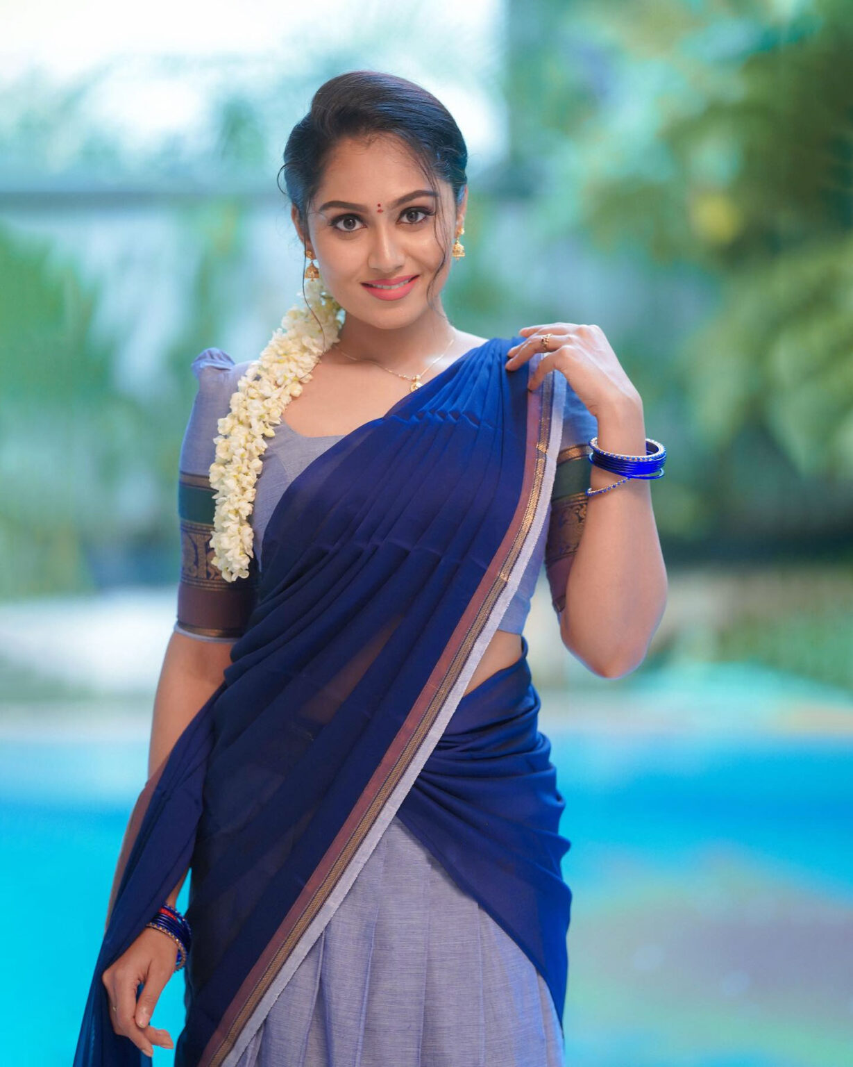 Sreethu Krishnan in half saree photos - South Indian Actress
