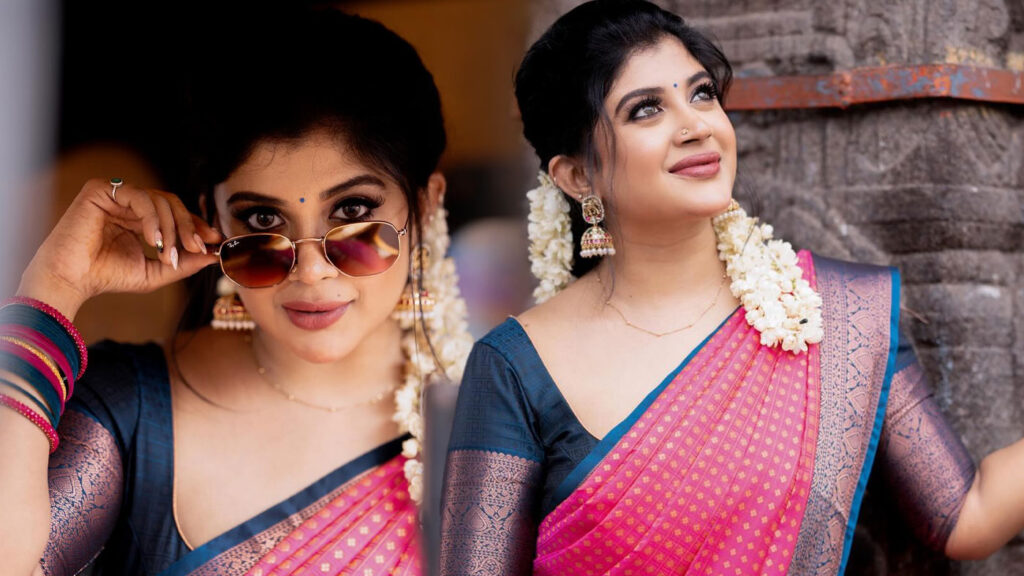 Gayathri Shan’s Captivating Beauty in Silk Saree