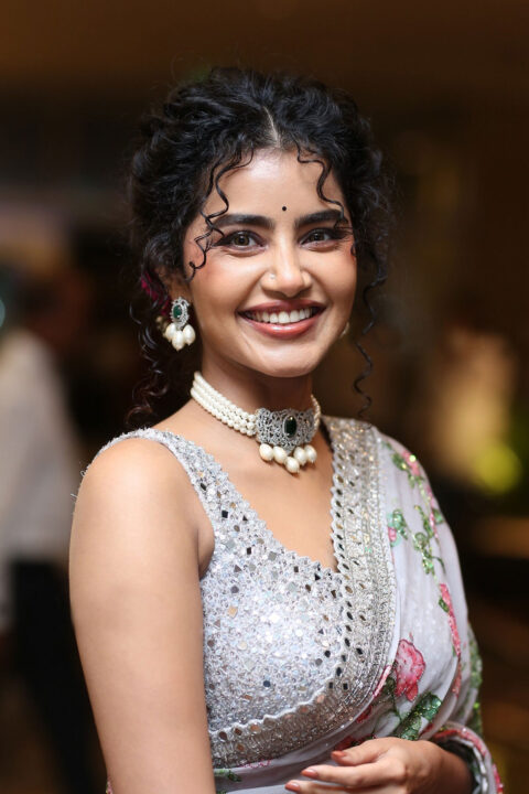 Anupama Parameswaran in floral saree photos