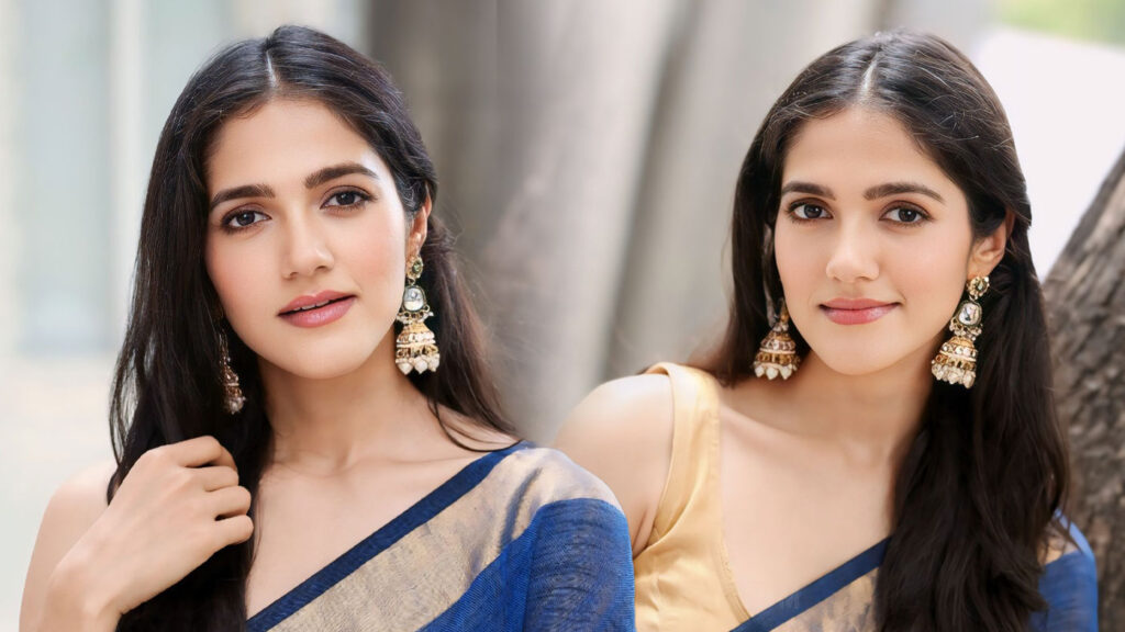 Simran Choudhary in saree stills at new movie opening