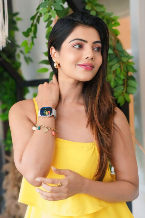 Advika Shekhhar in Yellow Dress at Arisa Bottega Event