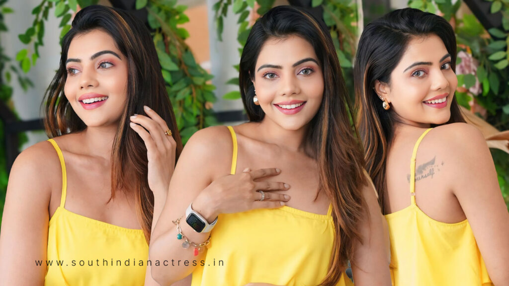Advika Shekhhar stills in yellow outfit