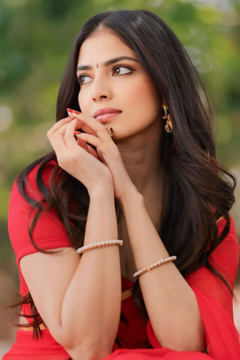 Malavika Mohanan Dazzles in Red Saree