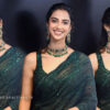 Meenakshi Choudhary Shines in Green Saree at Mechanic Rocky Event