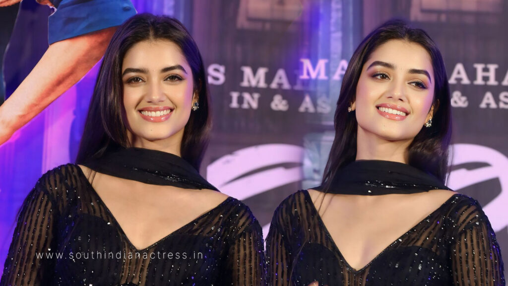 Bhagyashri Borse at Mr. Bachchan movie trailer launch