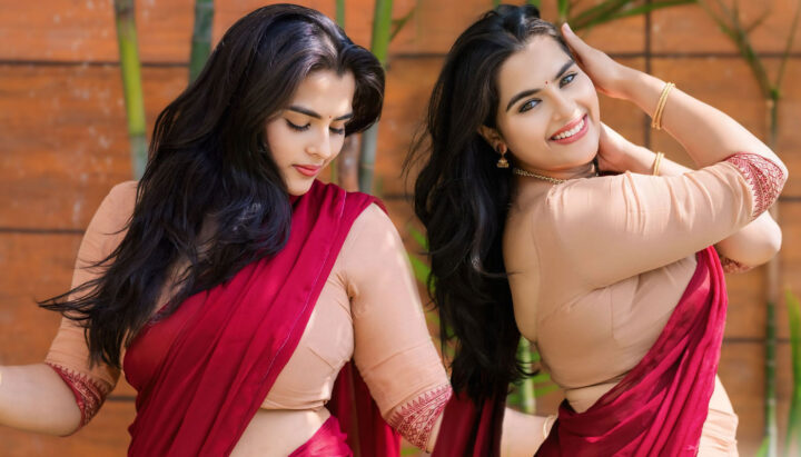 Kavya Kalyanram Stuns in Half Saree