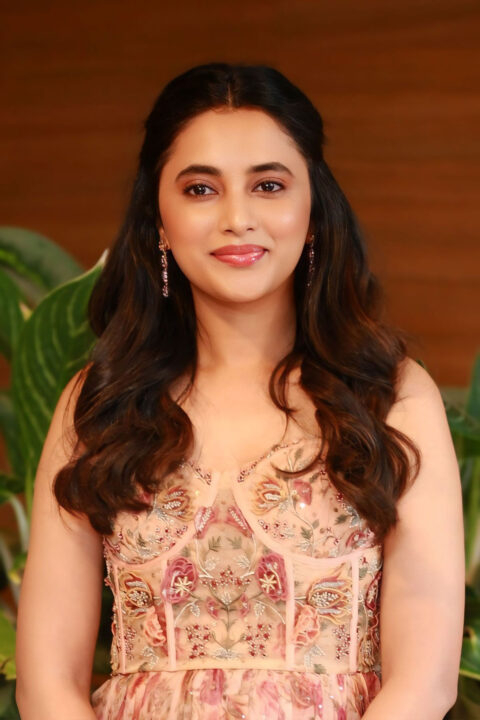 Priyanka Mohan in Floral Silk Dress at Saripodhaa Sanivaaram Event