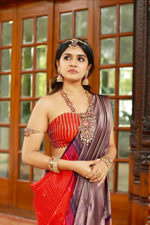 Sanjana Anand Wears Kattam Saree from The House of Kausheya