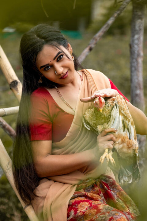 Shivani Mahi in Half Saree Look as Village Girl