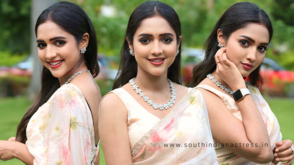 Vaishali Raj Shines in Georgette Saree at First Love Song Launch