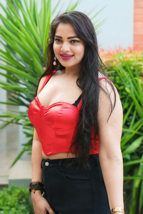 Ashwini Sree Hot Red and Black Fashion Statement