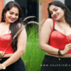 Ashwini Sree in Chic Red Corset Top and Black Pants Combo