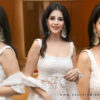 Kashish Vohra in Elegant White Chickenkari Outfit at Teaser Launch