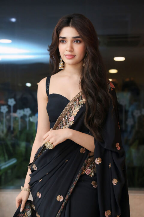 Krithi Shetty Glam Look in Black Georgette Saree at ARM Event