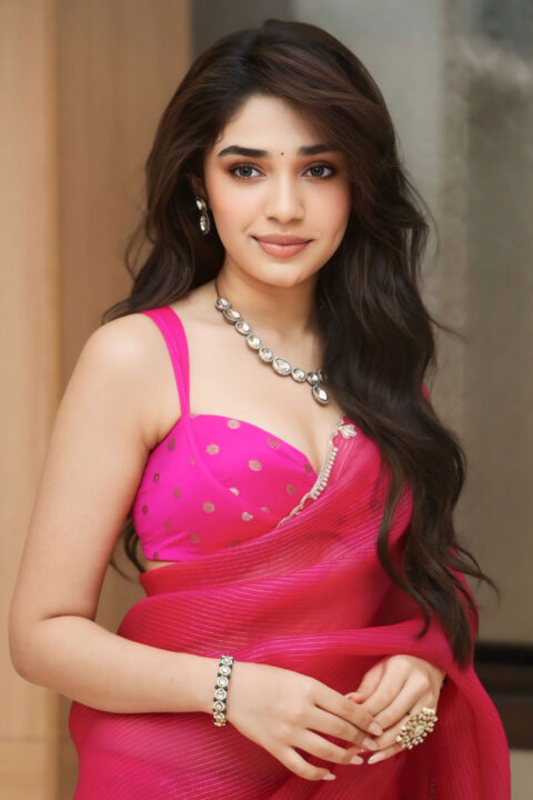 Krithi Shetty in Glamorous Pink Saree at ARM Team Event