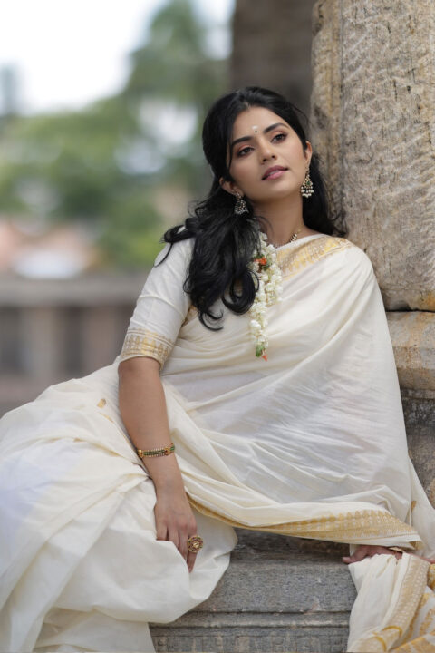 Megha Shetty Kerala Saree Look is the Perfect Traditional Vibe