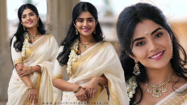 Megha Shetty Radiates in Kerala Saree for Traditional Photoshoot