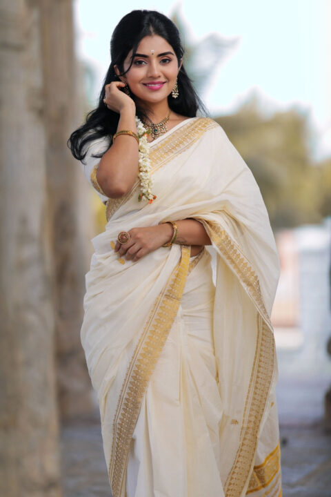 Megha Shetty Glows in Kerala Saree for New Photoshoot